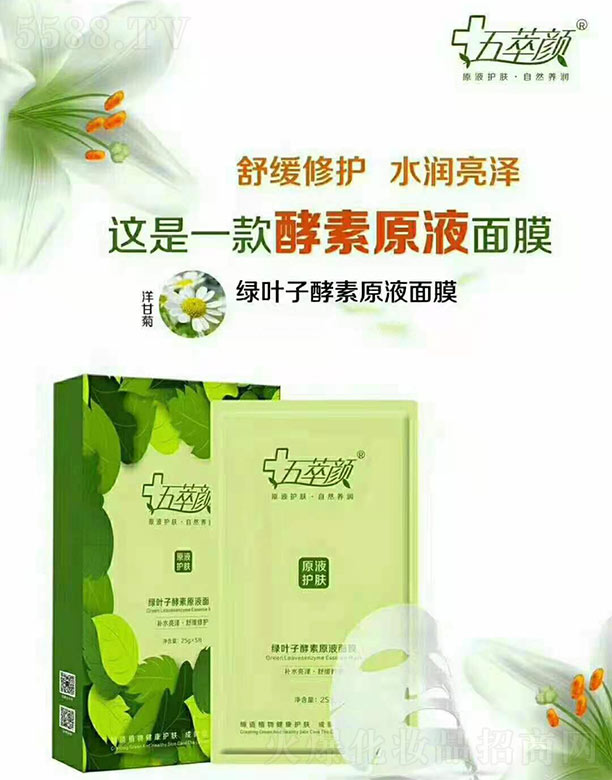 五萃顏綠葉子酵素原液面膜